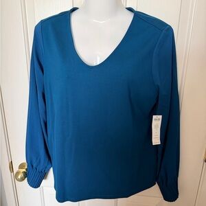 Chico's Teal V-Neck Long Sleeve Top